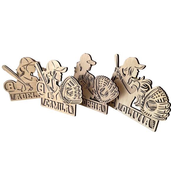 Personalized Baseball Girl Sign Laser Engraved Gift Custom Plaque Sports Trophy - Picture 4 of 5